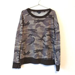 Splendid Camo Crew Neck Sweatshirt